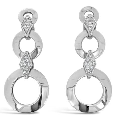 18ct white gold diamond drop earrings