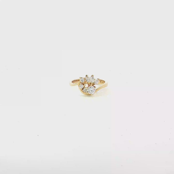 18ct YG Multi Diamond Dress Ring