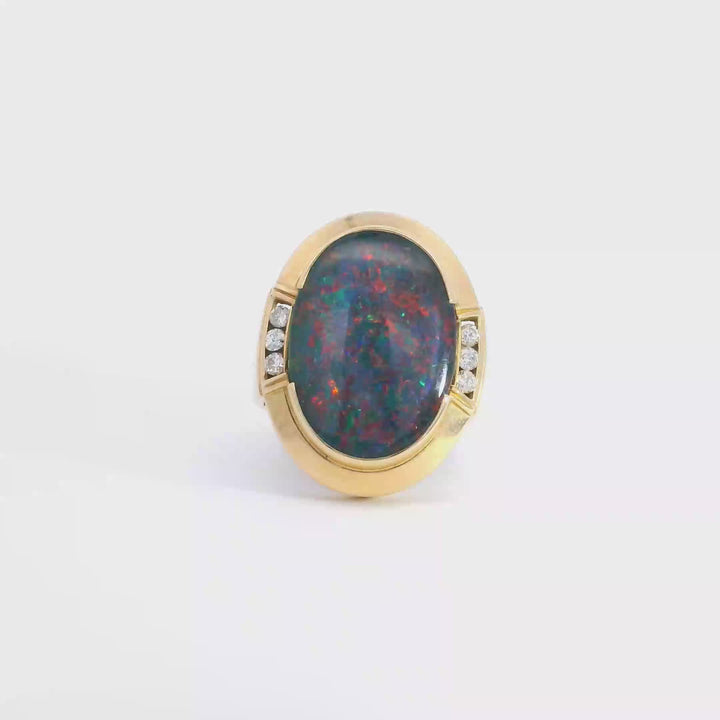 Opal Ring with Diamonds