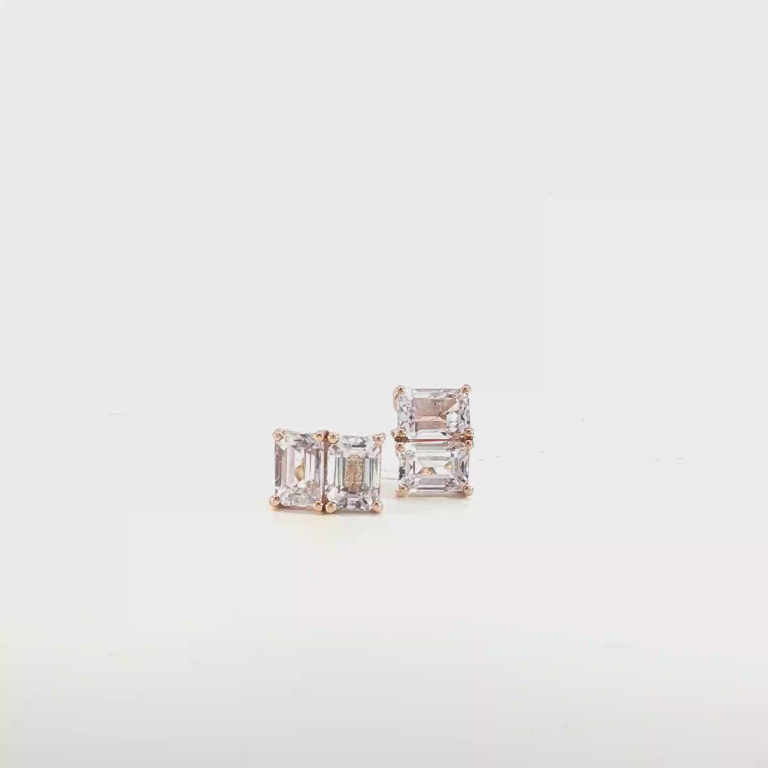 9ct RG Double Topaz Stud Earrings