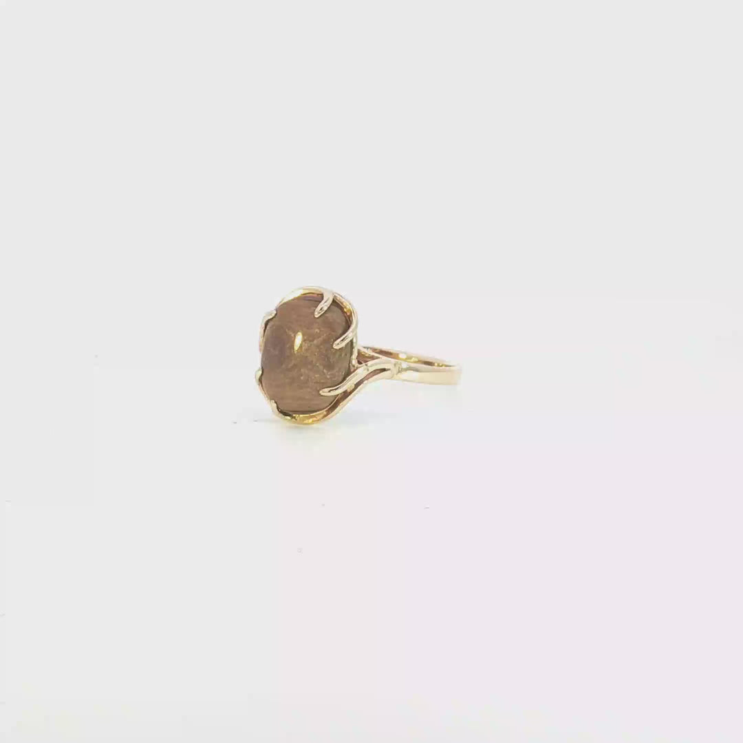 9ct YG Tiger Eye Dress Ring
