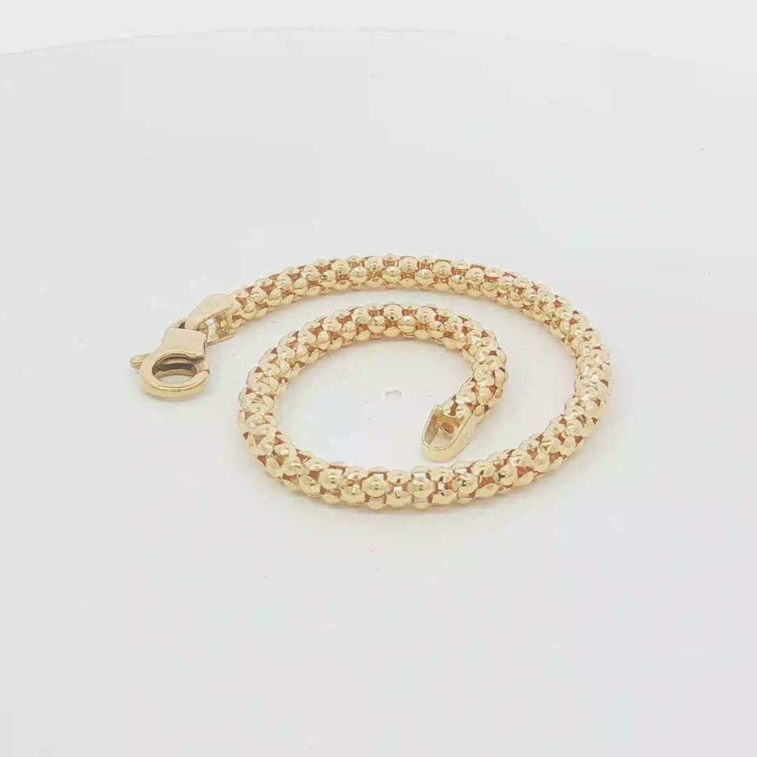 18ct YG Textured Bracelet Italian Made