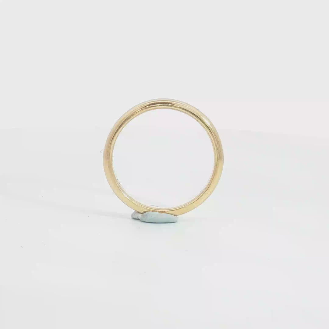 18ct YG Classic Half Round Wedder