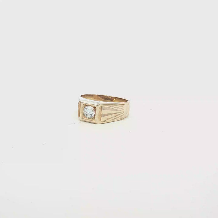 18ct YG Diamond Signet Ring