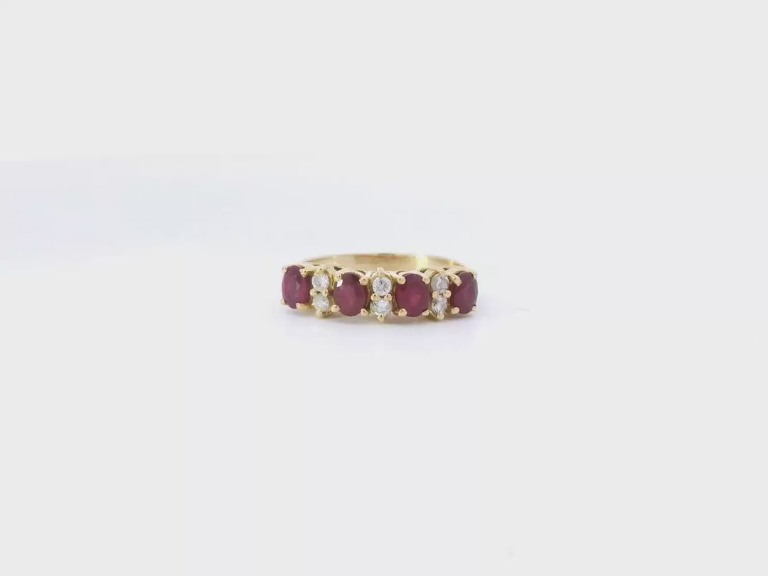 18ct YG Ruby and Diamond Ring