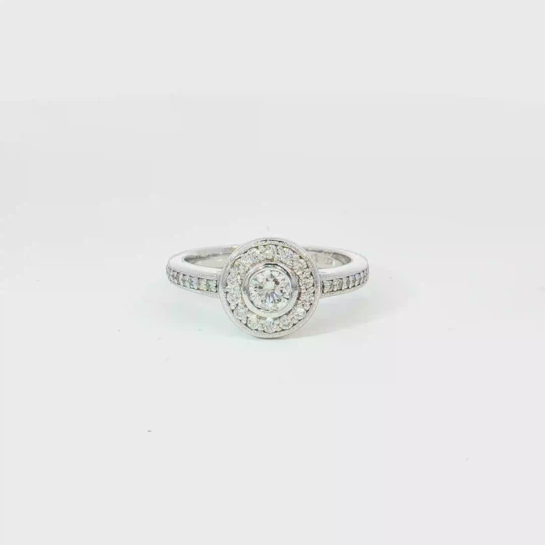 9ct White Gold Diamond Cluster Ring