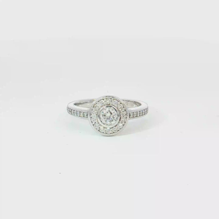 9ct White Gold Diamond Cluster Ring