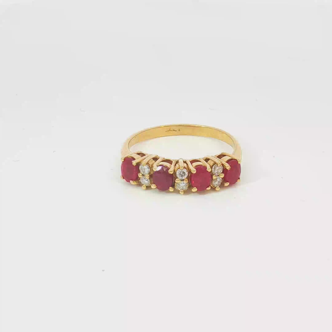 18ct YG Ruby and Diamond Ring