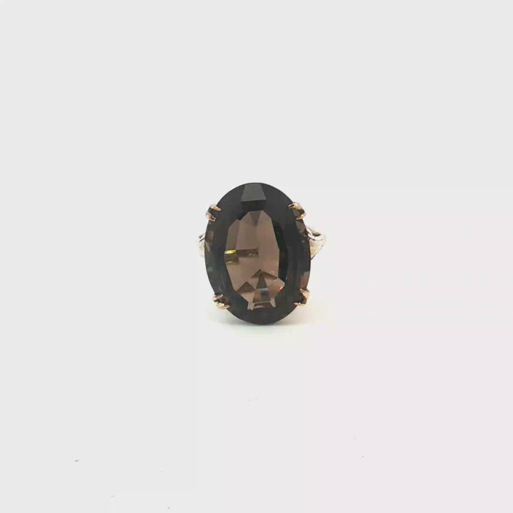9ct YG Smokey Quartz Cocktail Ring