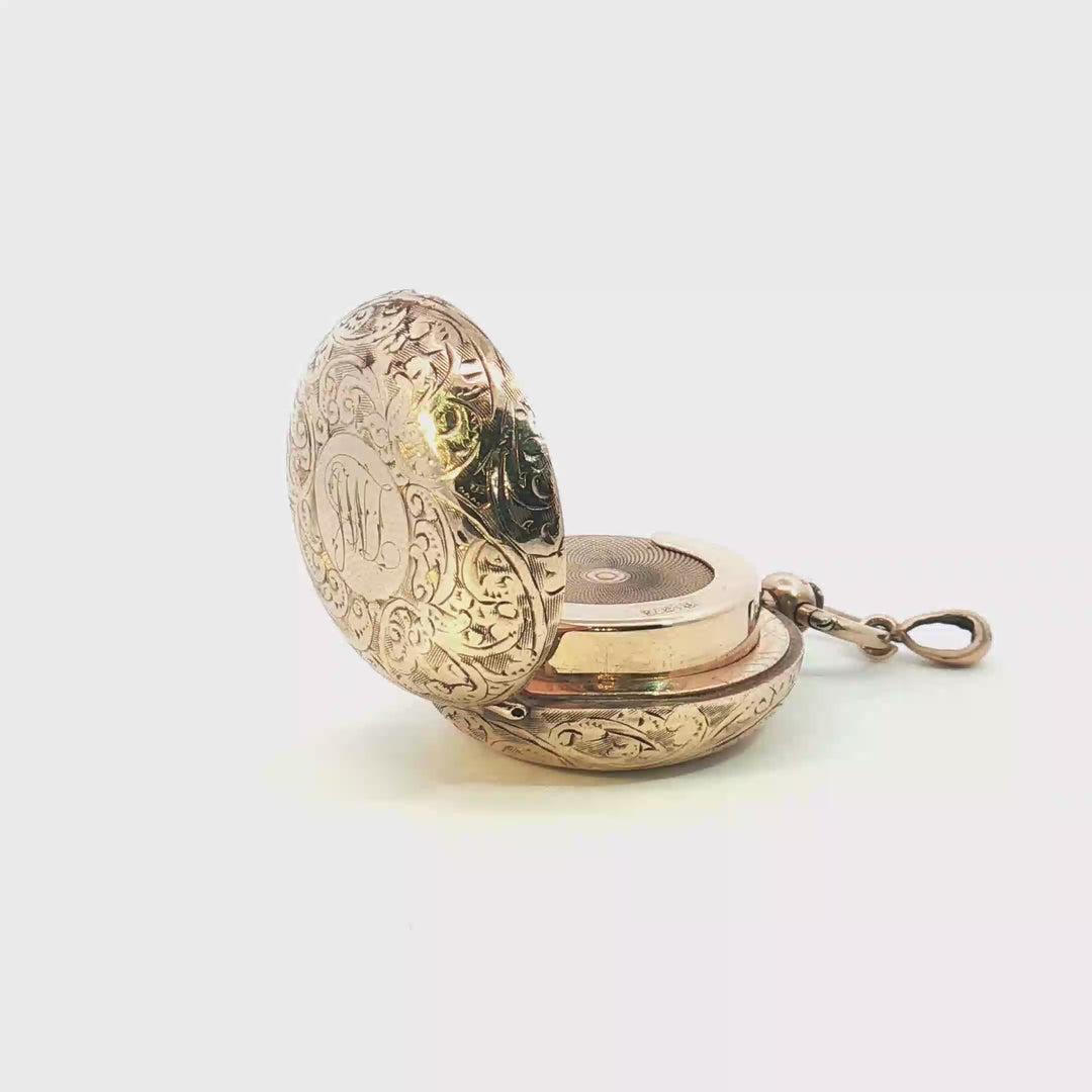 9ct Yellow Gold Antique Hand Engraved Sovereign Case