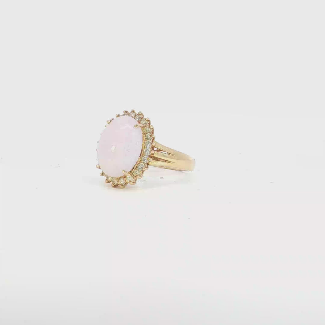 14ct YG Jade and Diamond Dress Ring