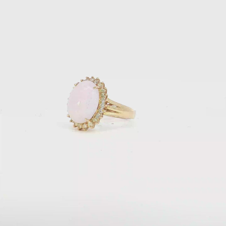14ct YG Jade and Diamond Dress Ring