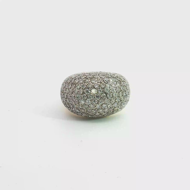 18ct Two Tone Pavé Set Diamond Ring