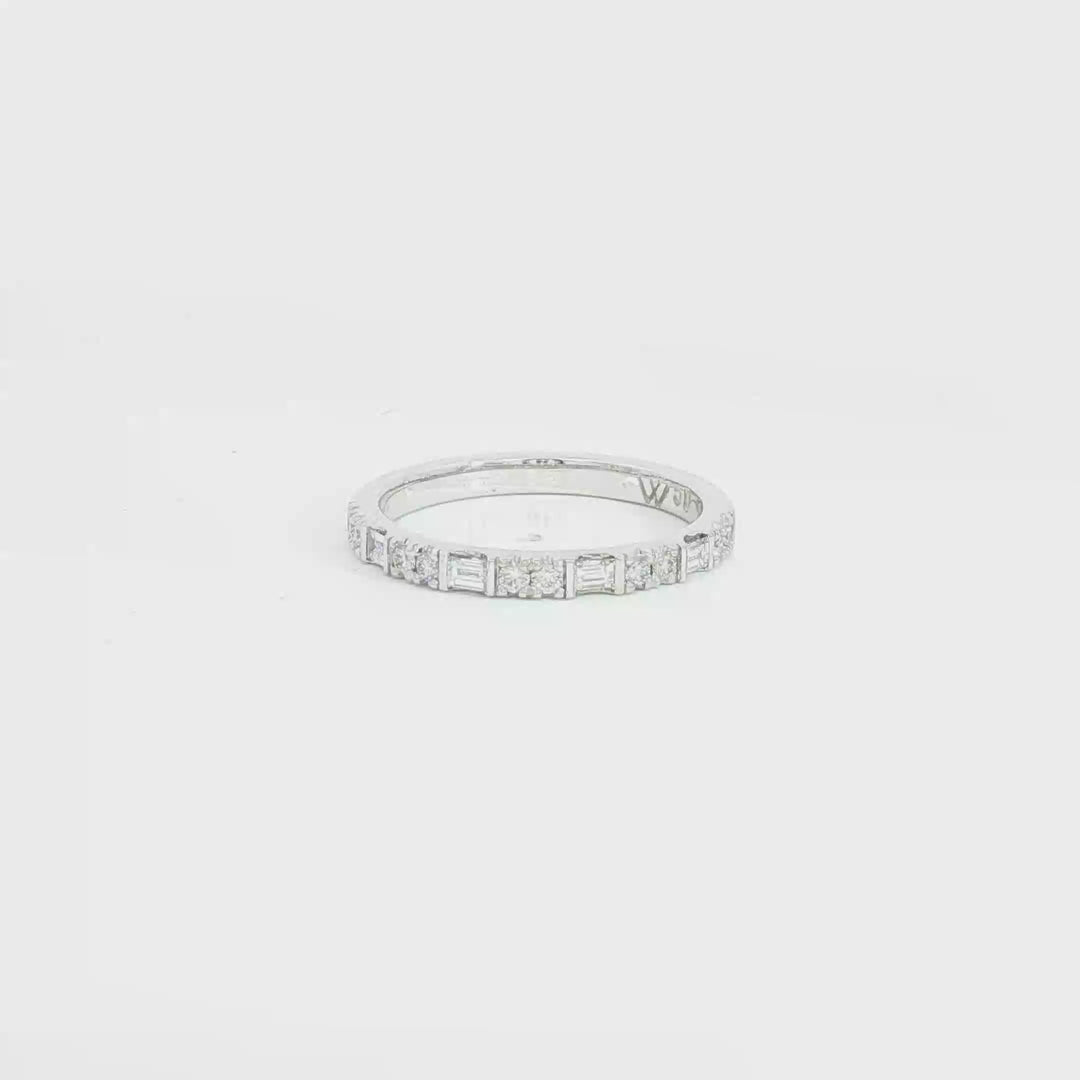 18ct WG Alternating Round and Baguette Diamond Eternity Ring