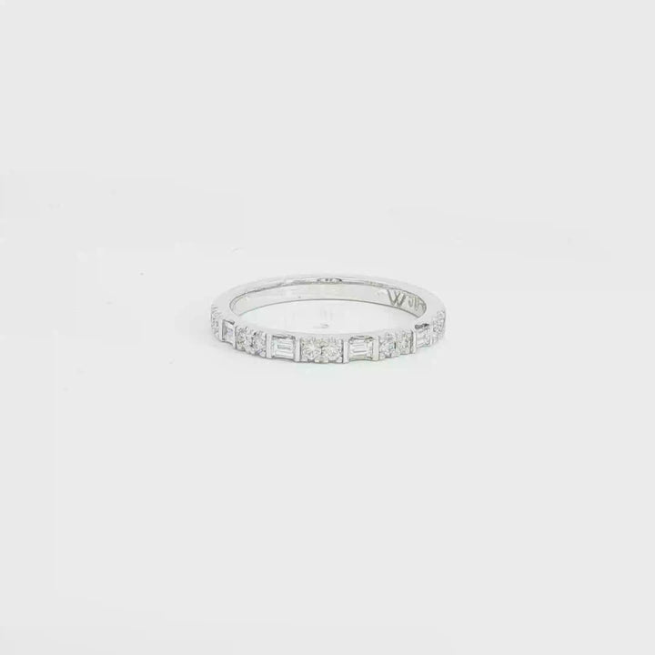 18ct WG Alternating Round and Baguette Diamond Eternity Ring