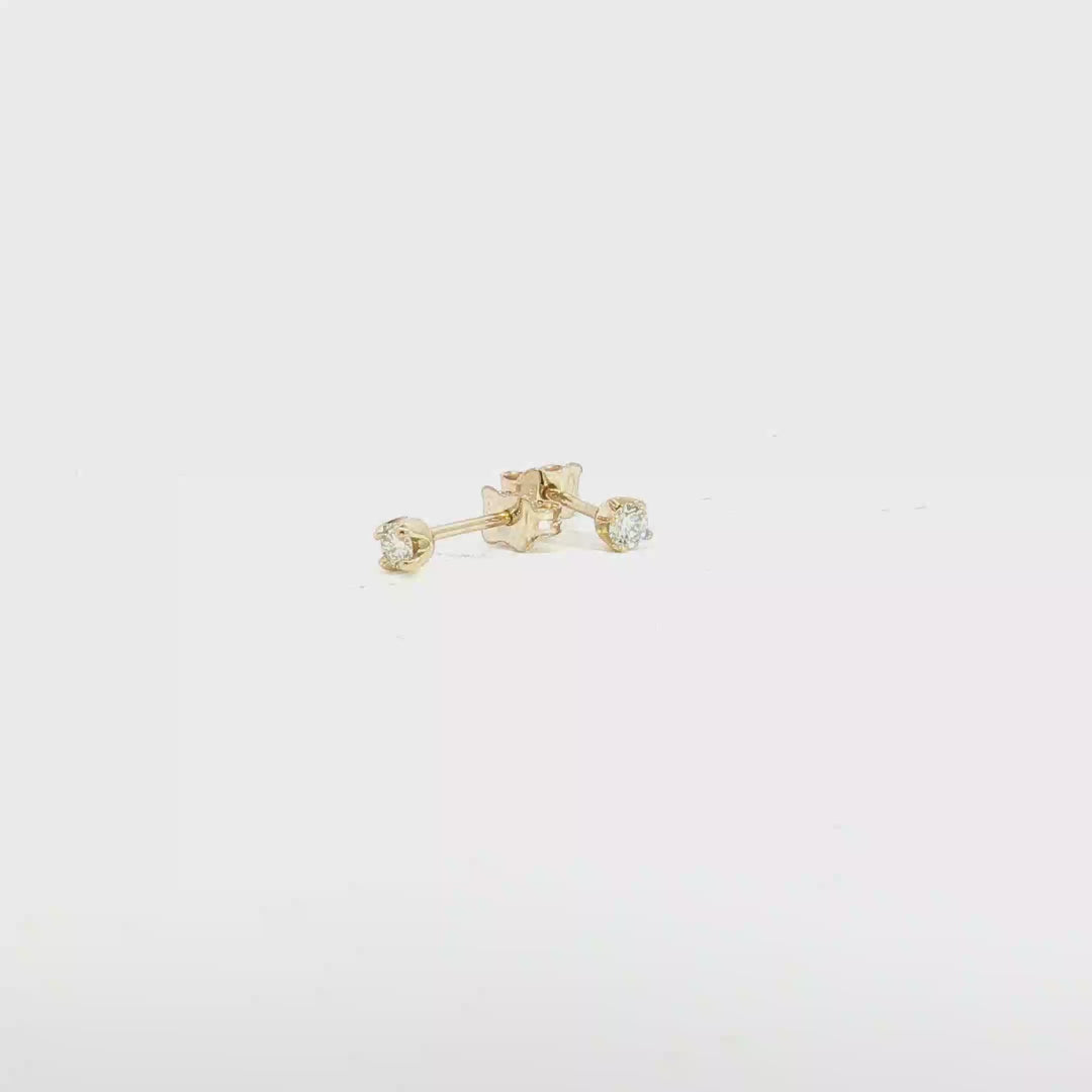 9ct YG Diamond Stud Earrings