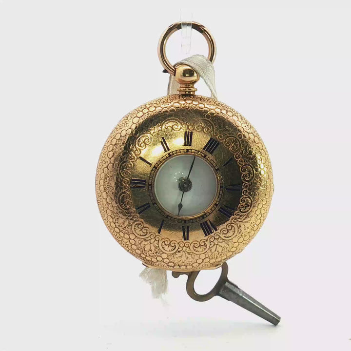 18ct Yellow Gold and Enamel Antique Gold Pocket Watch