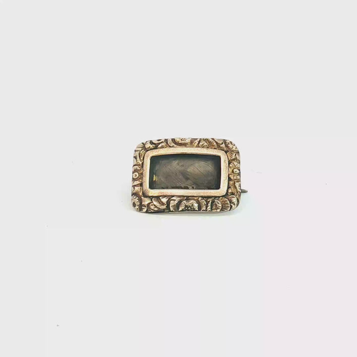 9ct YG Mourning Brooch
