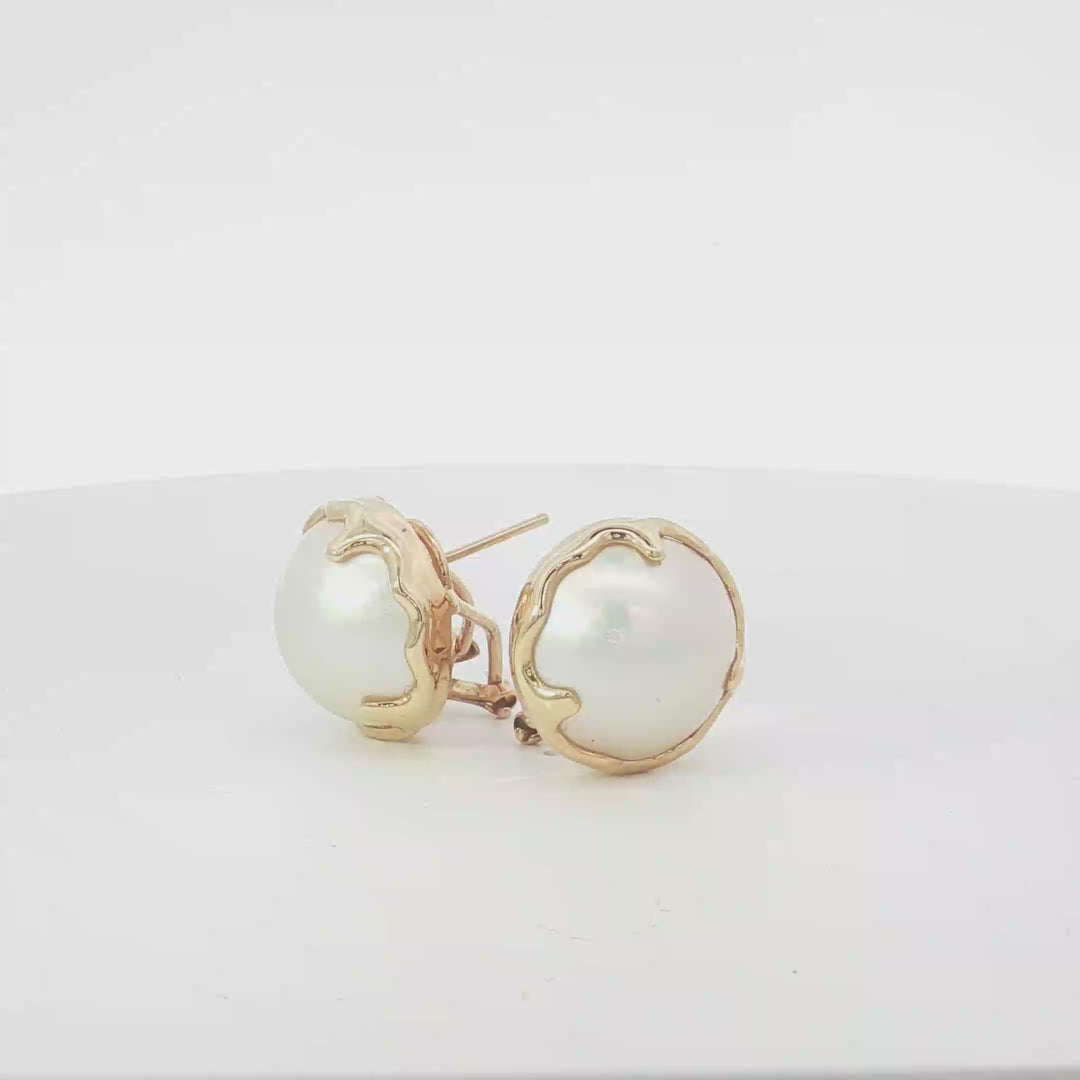 14ct YG Mabe Clip-On Stud Earrings