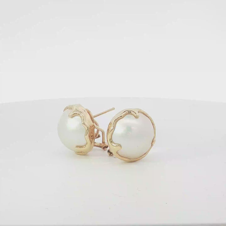 14ct YG Mabe Clip-On Stud Earrings
