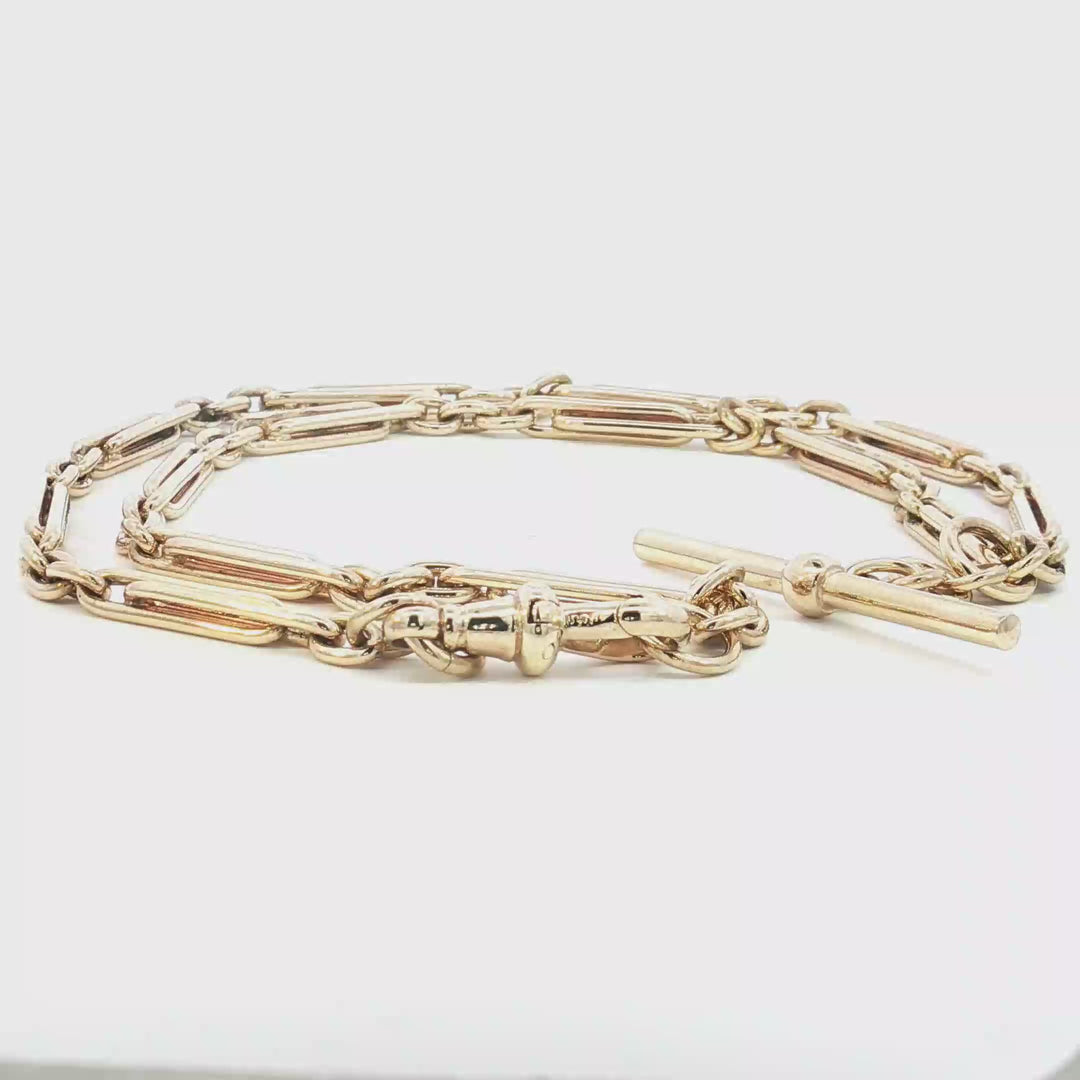 9ct YG Fancy Link Fob Chain