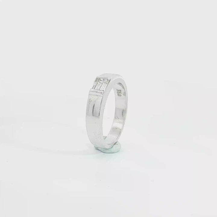 18ct WG Emerald-Cut Diamond Solitaire Ring