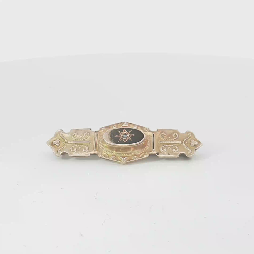 9ct RG Brooch with Star-Set Diamond