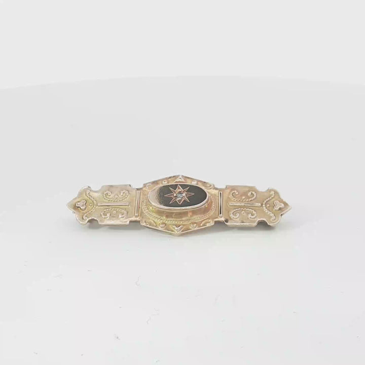 9ct RG Brooch with Star-Set Diamond