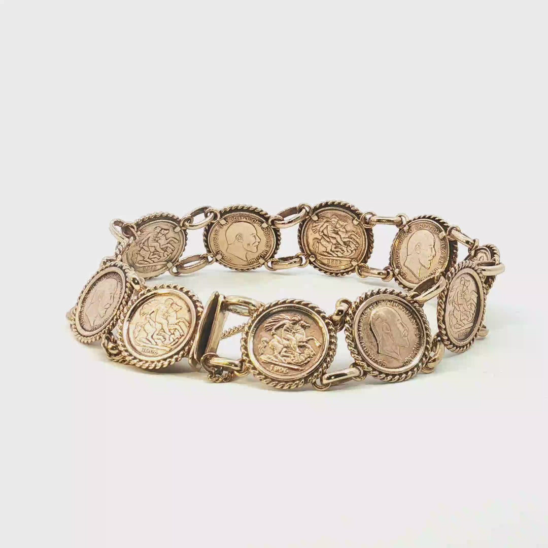 9ct Yellow Gold Mini Sovereign Bracelet