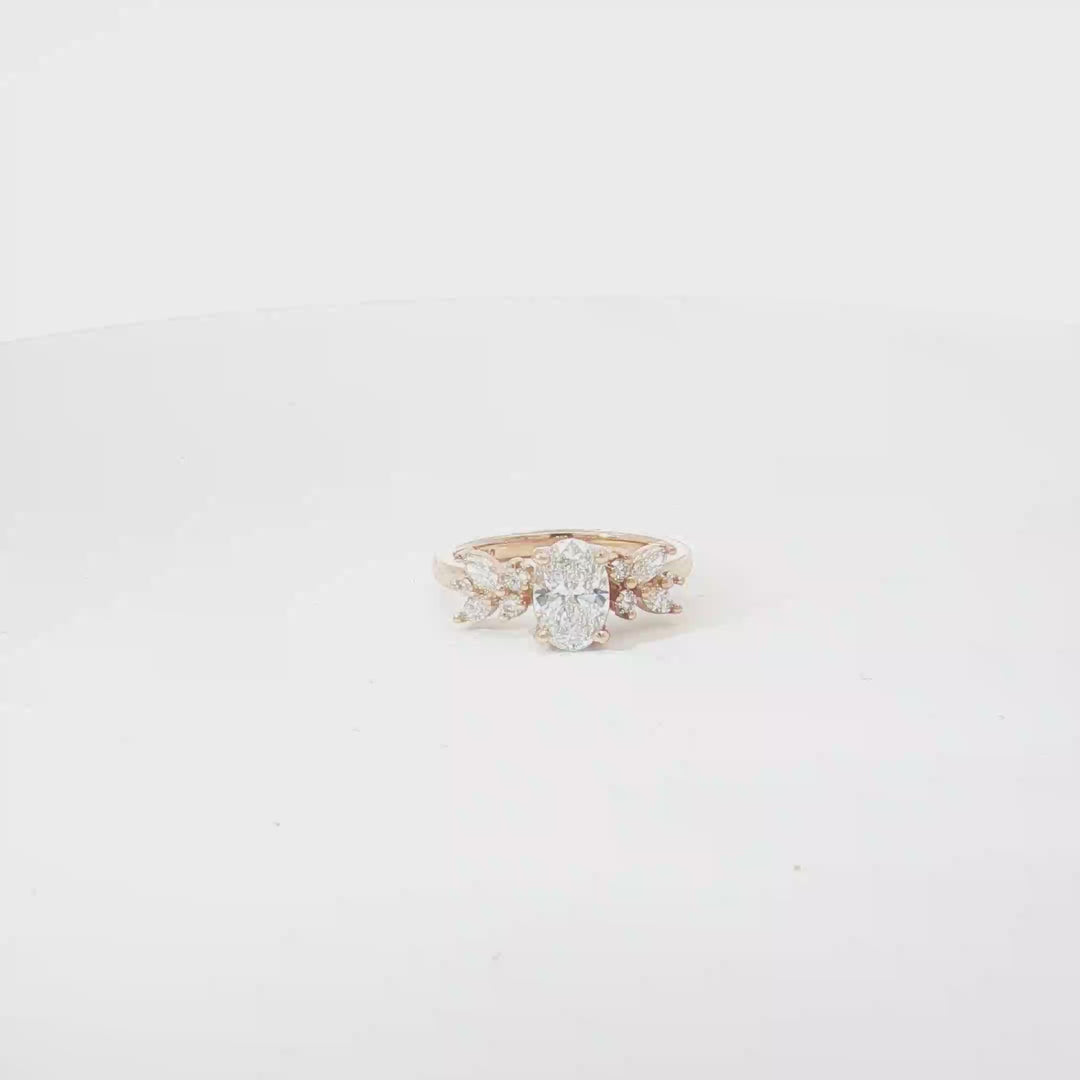 18ct RG Oval Lab Grown Diamond Engagement Ring