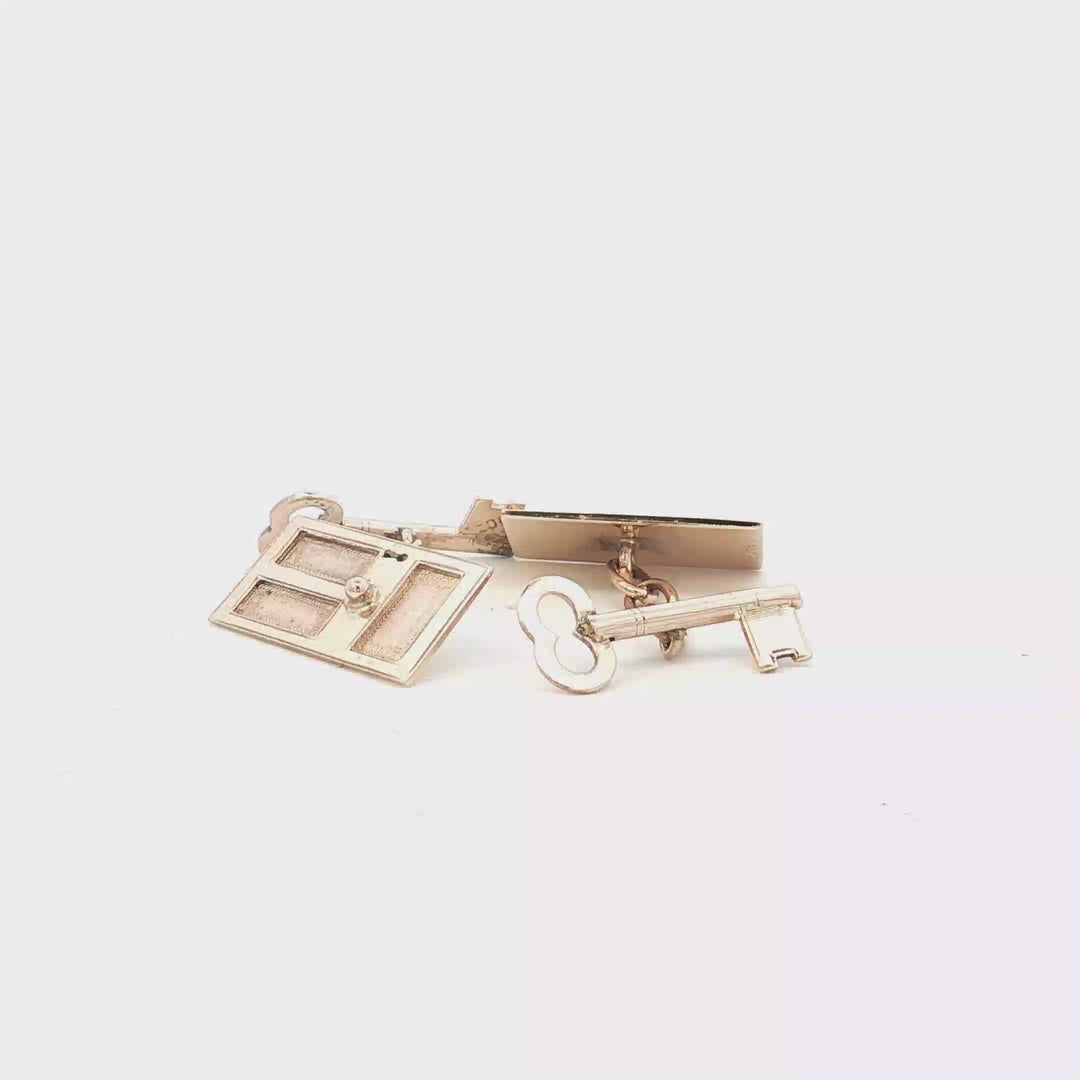 9ct YG Door and Key Cufflinks