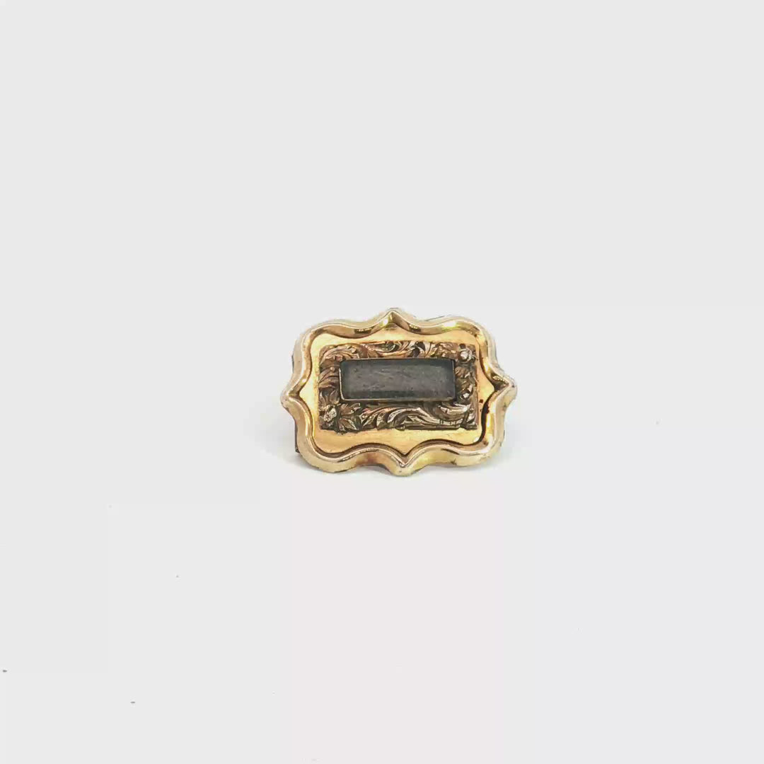 9ct YG Mourning Brooch