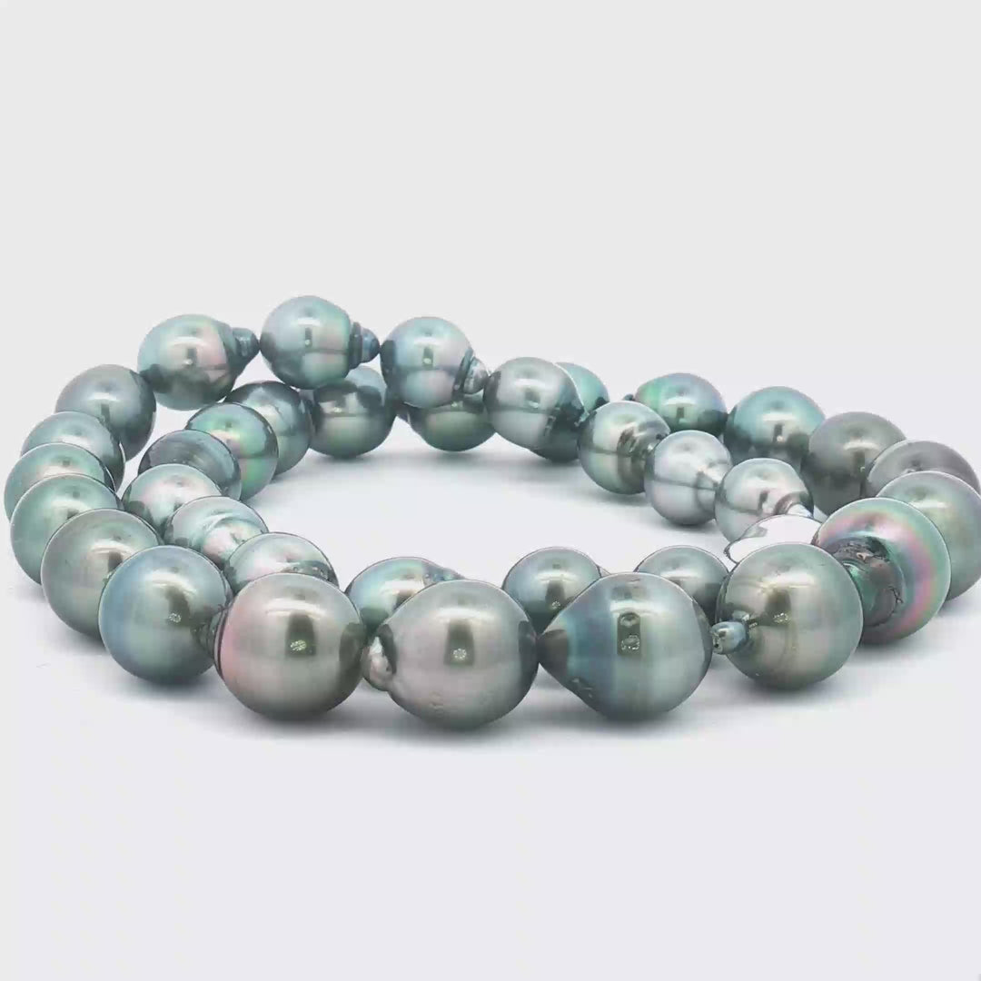 Graduated Matahina Tahitian Pearl Necklace with SS Clasp