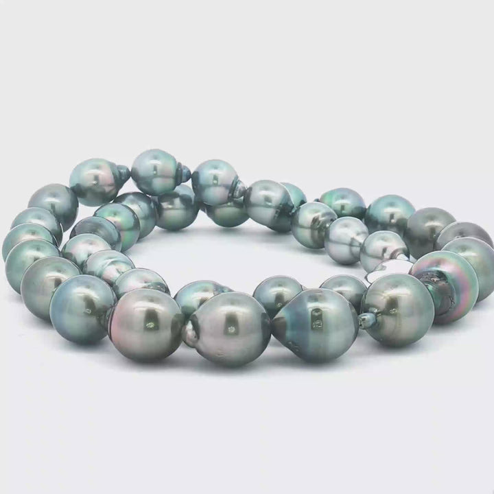 Graduated Matahina Tahitian Pearl Necklace with SS Clasp