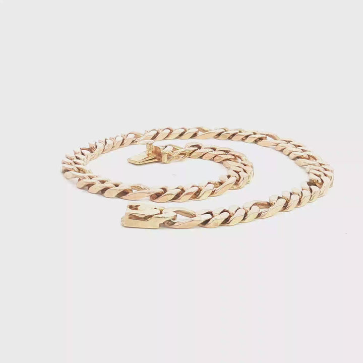 14ct YG 3:1 Figaro Link Bracelet
