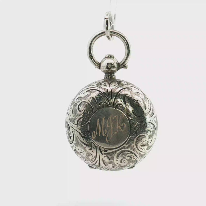 Vintage Engraved Silver Pendant