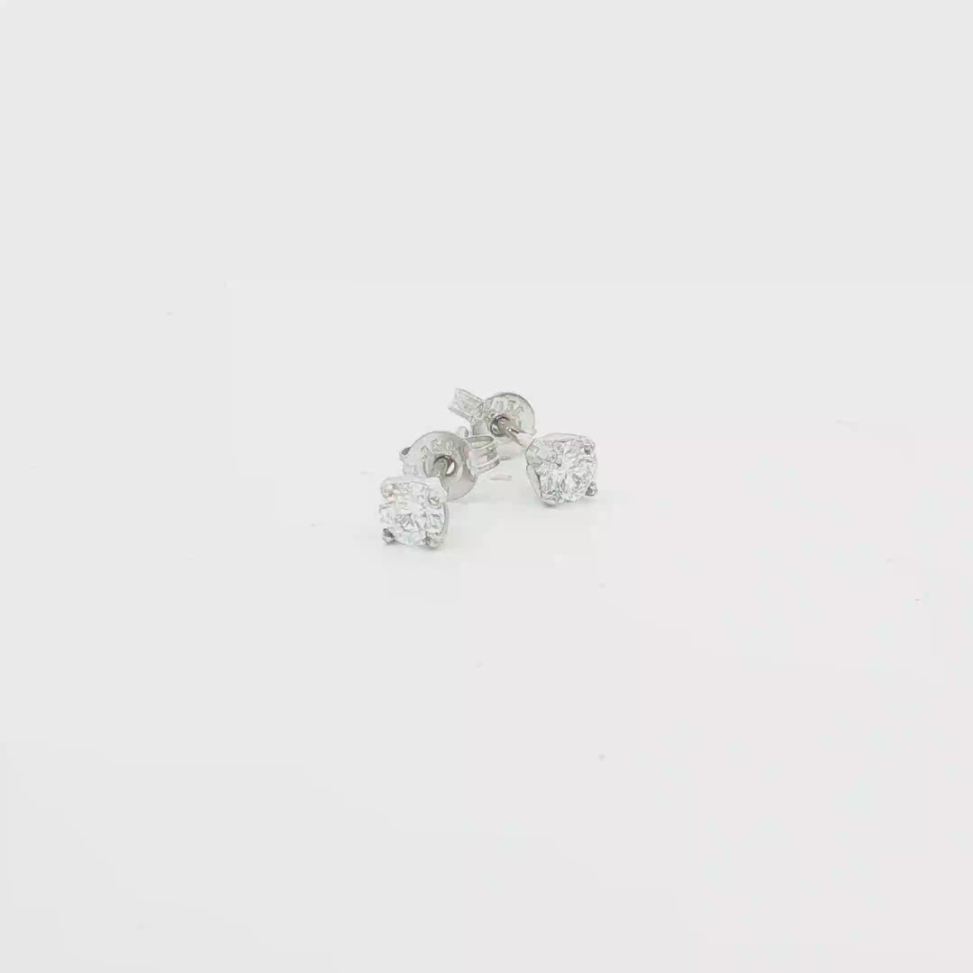 18ct WG Round Brilliant Diamond Stud Earrings