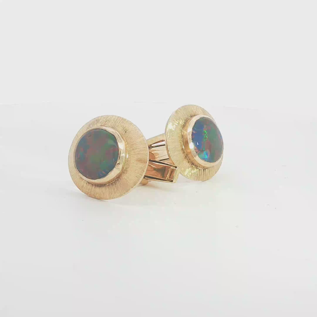18ct YG Opal Triplet Cufflinks