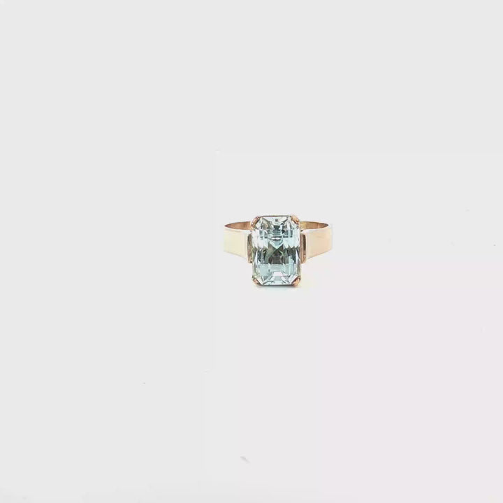 9ct YG Blue Topaz Dress Ring